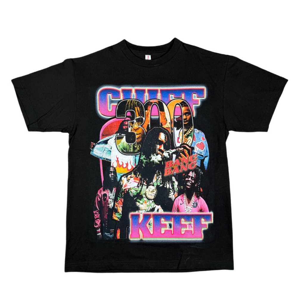 Black Graphic Print Chief Keef 300 T-Shirt